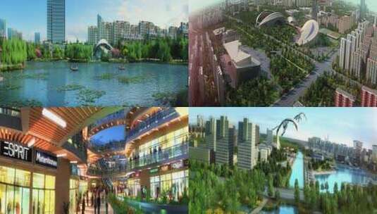 城市建筑漫游动画宣传片城市规划片高清在线视频素材下载