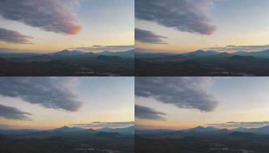夕阳下的腾冲火山群高清在线视频素材下载