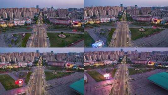 安徽蚌埠淮河文化广场傍晚延时摄影航拍4k高清在线视频素材下载