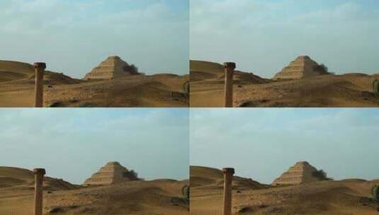荒漠中的阶梯金字塔高清在线视频素材下载