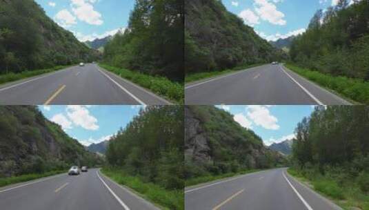 开车第一视角欣赏风景高清在线视频素材下载