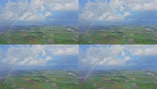 航拍空中的彩虹高清在线视频素材下载