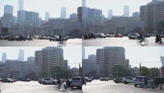 清晨北京城市大城市交通高清在线视频素材下载