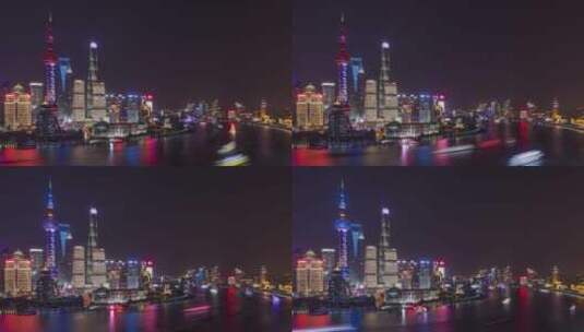 上海城市外滩夜景延时高清在线视频素材下载