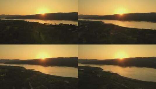 航拍清晨日出美丽风景高清在线视频素材下载