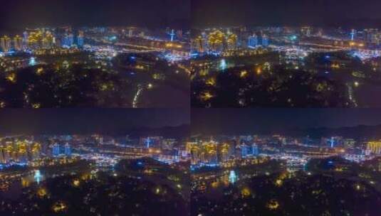 重庆璧山秀湖公园夜景延时高清在线视频素材下载