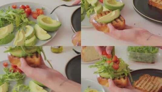 4K营养早餐切水果蔬菜实拍视频素材高清在线视频素材下载