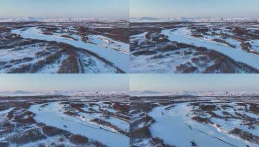 内蒙古海拉尔河湿地风光高清在线视频素材下载