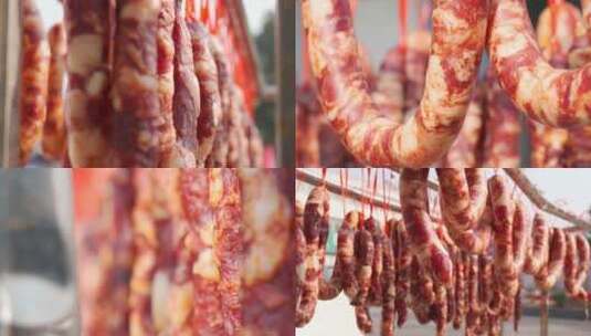 腊肉·腊肠·年货·春节高清在线视频素材下载