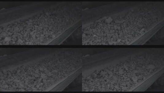矿产冶金企业金属矿石输送带特写高清在线视频素材下载