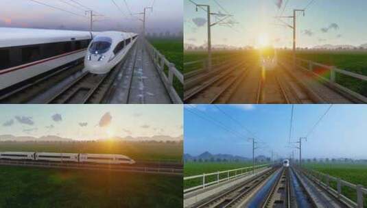 中国高铁动车和谐号高清在线视频素材下载