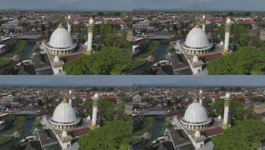 原创 印尼爪哇岛卢马姜城市航拍建筑风光高清在线视频素材下载