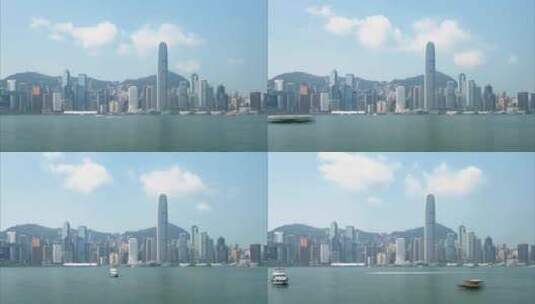 香港蓝天白云延时拍摄高清在线视频素材下载
