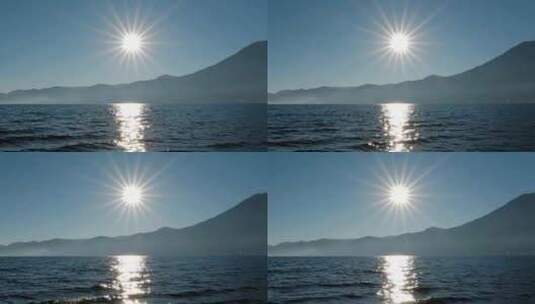 阳光日出海面湖面波光粼粼高清在线视频素材下载