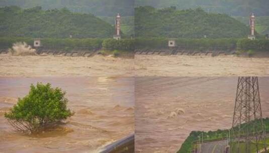合集 实拍长江洪水过境升格视频高清在线视频素材下载