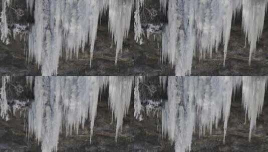 瀑布流水结冰冰雪高清在线视频素材下载
