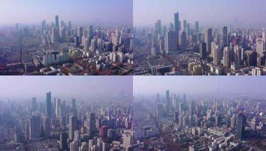 南京新街口 全景航拍高清在线视频素材下载