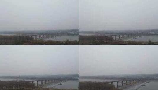 河流铁路桥前飞高清在线视频素材下载
