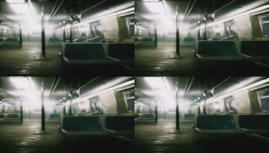 芝加哥市区的垂直空金属地铁列车高清在线视频素材下载