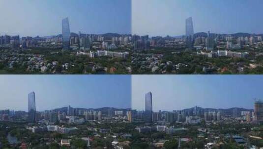 航拍深圳华侨城大厦城市风光高清在线视频素材下载