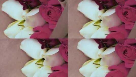 情人节婚礼玫瑰花束唯美镜头高清在线视频素材下载