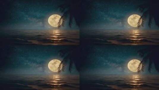 海上明月月亮中秋月圆思念思乡海上明月月亮高清在线视频素材下载