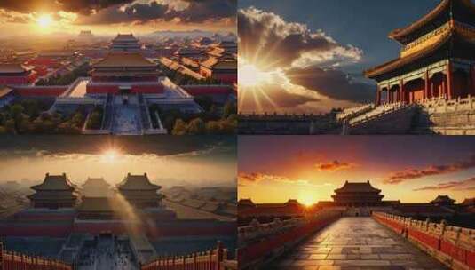 北京故宫博物院紫禁城日出日落云海延时高清在线视频素材下载