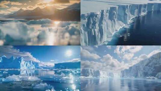 北极南极冰川 北极冰川风光高清在线视频素材下载