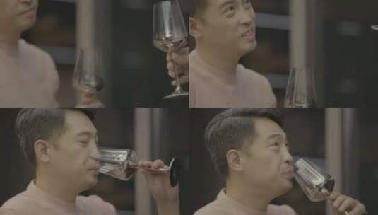 男人 喝酒 喝香槟 聊天 碰杯高清在线视频素材下载