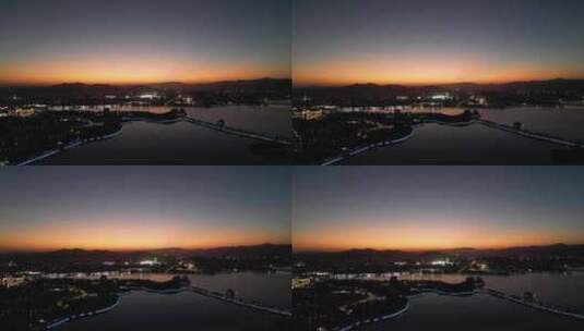 航拍广东肇庆七星岩景区夜景高清在线视频素材下载