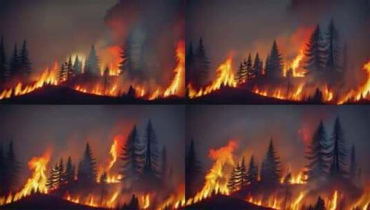 AIGC素材 森林大火山火防治高清在线视频素材下载