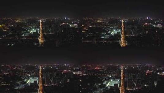 安徽合肥城市夜景交通灯光航拍高清在线视频素材下载