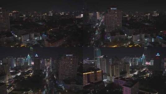 云南昆明城市商业中心的夜景高清在线视频素材下载