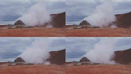 火山丘，热，烟，火山土高清在线视频素材下载