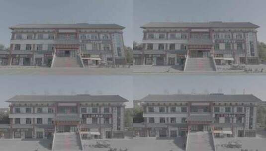 玛纳斯县中国风古建筑体育馆高清在线视频素材下载