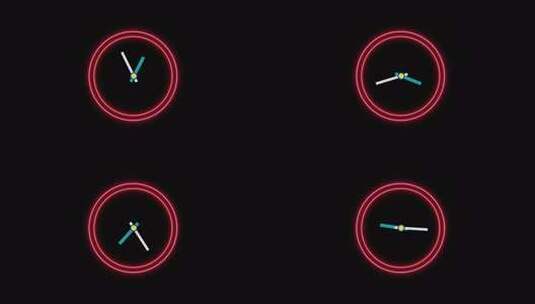 模拟挂钟。12小时时钟动画。高清在线视频素材下载