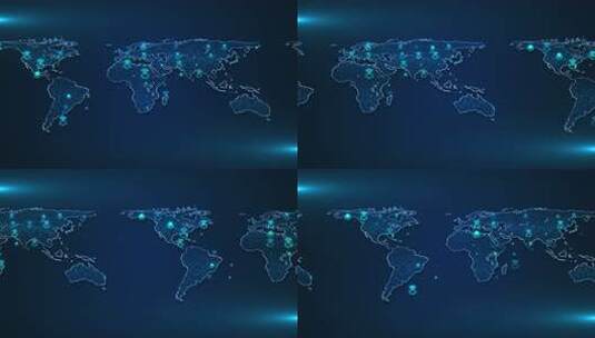数字地球全球数据网络连接世界地图与用户图高清在线视频素材下载