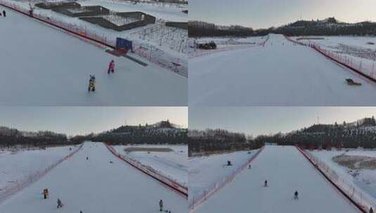 池西南山滑雪场高清在线视频素材下载