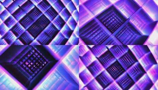 紫色立体几何抽象背景高清在线视频素材下载
