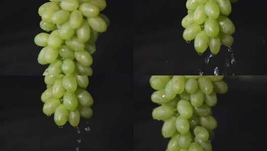 绿葡萄微距特写高清在线视频素材下载