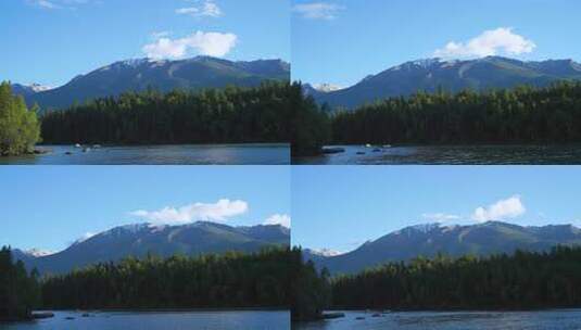 雪山森林湖泊美景河流延时湖光山色下的宁静高清在线视频素材下载