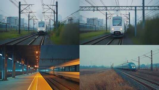 铁路运输高速列车 铁轨轨道火车车厢车站站高清在线视频素材下载