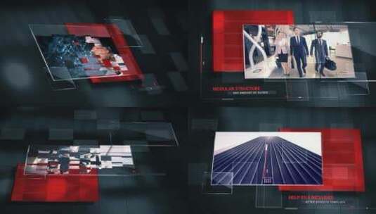 红色旋转过渡切换公司宣传展示AE模板高清AE视频素材下载