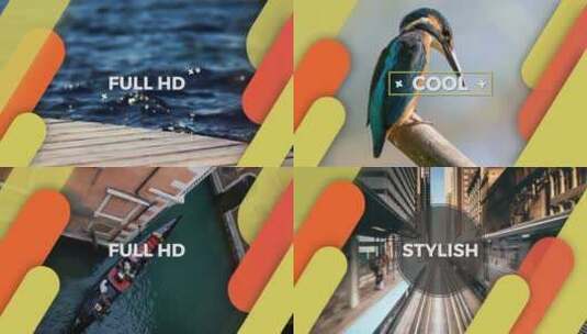 丰富多彩形状幻灯片电商宣传展示AE模板高清AE视频素材下载