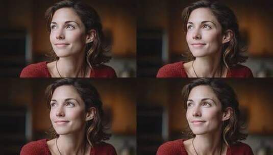 自信女性面带微笑眺望未来高清在线视频素材下载