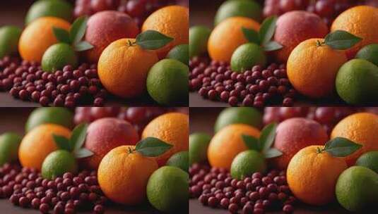 新鲜水果缤纷呈现健康生活方式高清在线视频素材下载