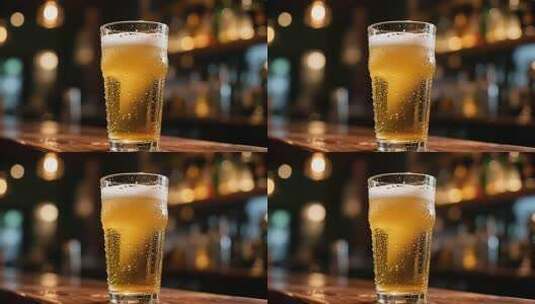 吧台上的一杯啤酒高清在线视频素材下载