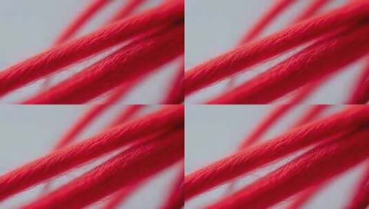 红色丝线微距特写高清在线视频素材下载