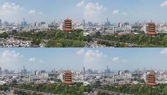 武汉黄鹤楼城市全景高清在线视频素材下载