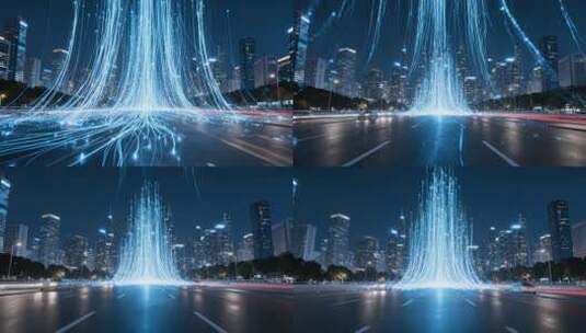 未来城市大数据传输震撼科技背景动画高清在线视频素材下载